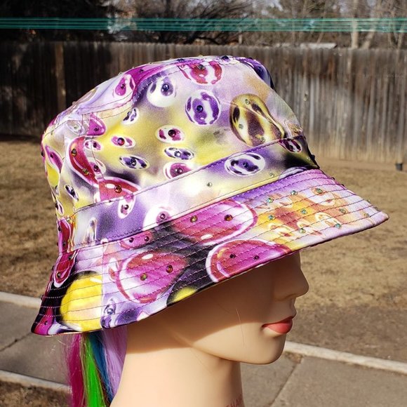 Ladies Purple BLING Bucket Hat NEW - Picture 2 of 4